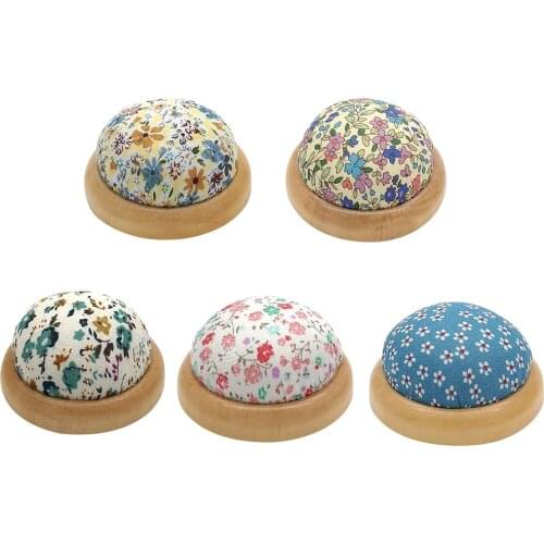 Wood Base Needle Pin Cushion Cloth Pincushion Sewing Craft DIY Stitching