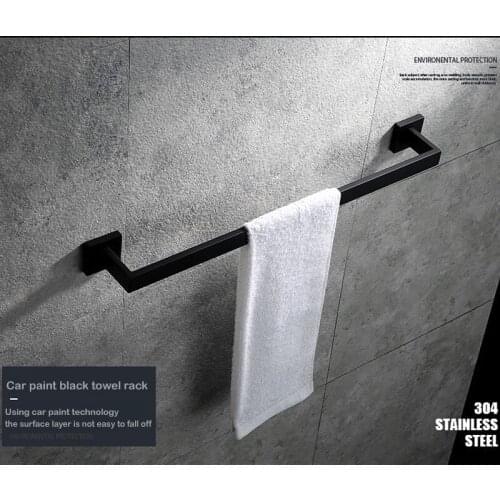 Towel Holder Rack Brief Stainless Single-rod Wall Mounted Towel Hanger Bathroom Organizer Towel Bar Shelf Kitchen Wipes Hanging