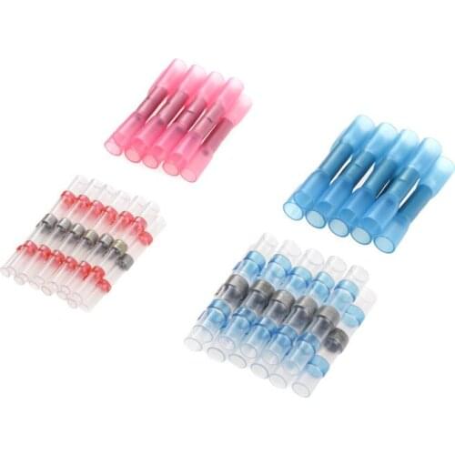 Electrical Wire Connectors Waterproof 100Pcs Heat Shrink Butt Splice Cable Crimp Terminals +Soldering Terminals Connectors Kit