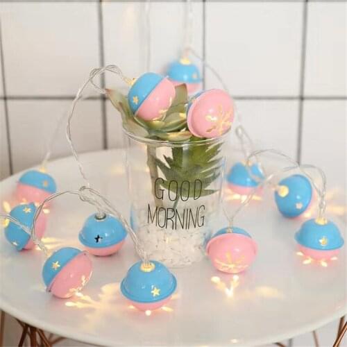 Jingle Bells Lights String LED Battery Power Garland Fairy Lights Indoor Bedroom Small For Festival Party Christmas Tree Decor