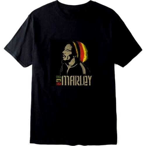 Bob Marley Cotton T-Shirts Fashion Brand Summer Harajuku Casual Streetwear Cotton T-Shirts Tee Hip Hop Top