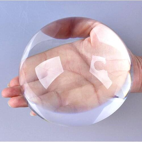 Crystal Glass Half Ball Paperweight Quartz Globe Sphere Dome Magnifiers Semi Home Decoration Ornaments Figurines Gifts Miniature