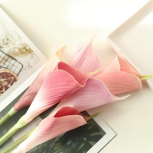 10Pcs Simulation PU Calla Artificial Flowers Home Table Decoration Wedding Flower Wall Flower Arrangement Party Road Lead Calla