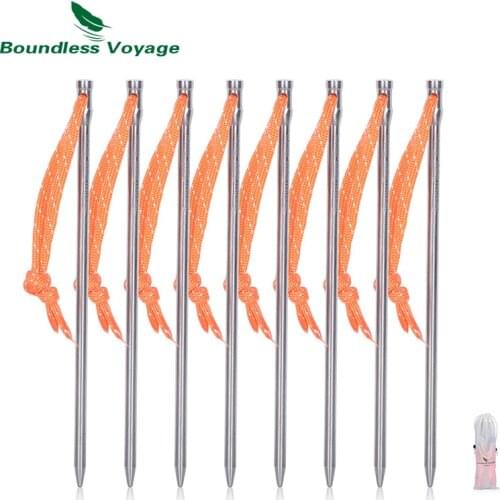 Boundless Voyage 4 8 12pcs Tent Accessory Titanium Tent Pegs Camping Awning Stakes Portable Tent Nails Ti1555B