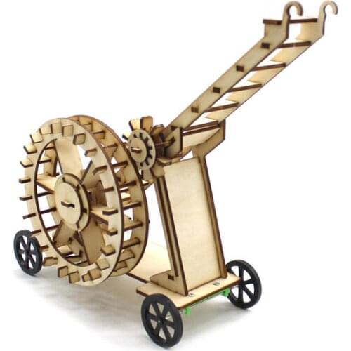 STEM Toys for Children Educational Science Experiment Technology Toy Set DIY Wooden LadderModel Puzzle Painted Kids Toys