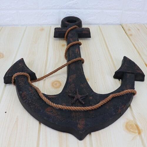 Creative Ship Anchor Mediterranean Style Decoration Wood Boat Ship Nautical Home Decor Anchor Bar wall Decoration Garden fig