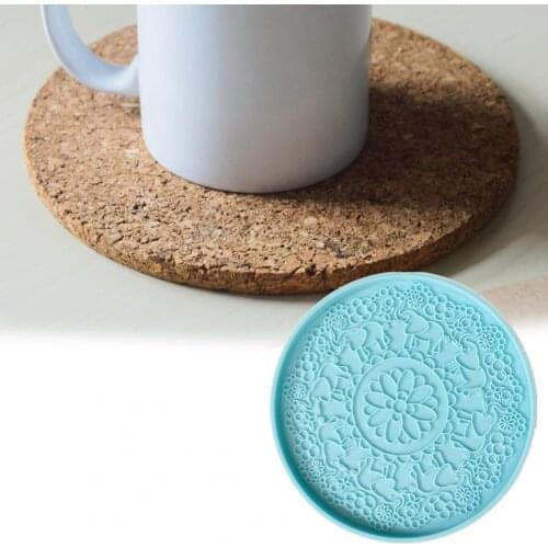 Round High Quality Tray Cup Mat Blue Casting Silicone Mould Silicone Casting Mold Perfect Result for Cup Mats