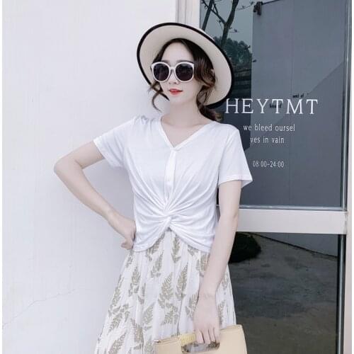Fashion Yong Girl Top Tee plus size 5XL 6XL Modal cotton pleated short sleeve T-shirt Japan style women sweet sexy short shirts