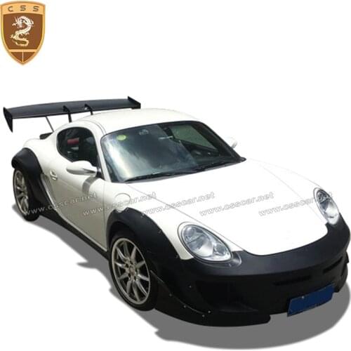 For 09-12 Porsche 987 Cayman FRP Front Lip Rear Diffuser Side Skirts Rear Spoiler Rocket Bunny Style for Cayman Wide Body Kit