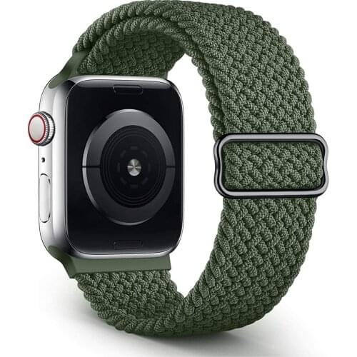 Adjustable strap for Apple watch SE 6 5 4 3 2 Braided Solo Loop Elastic nylon belt bracelet for iwatch band 44mm 40mm 38mm 42mm