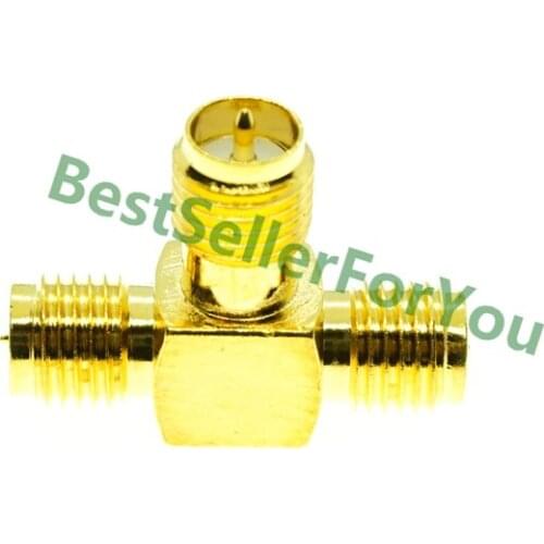 RP-SMA Connector Female To 2x TWO Double RP SMA Connector Jack Triple T In Series RF Adapter Connector 3 Way