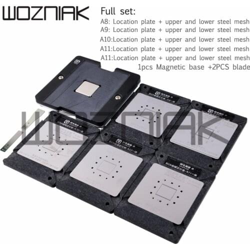 BEST For iPhone A8 A9 A10 A11 A12 A13 Baseband CPU NAND BGA Reballing Tin Net Stencils With Magnetic Base Positioning Fixture