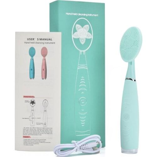 Facial Cleansing Brush Waterproof Silicone Cleansing Tool Portable Electric Handheld Facial Cleaning Brush Mini Pore Cleaner