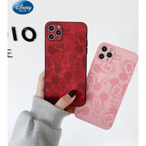 DISNEY 2021 Minnie Silicone Case for IPhone 11 12 Pro Xs Max iPhone SE 2020 7 8 Plus Official Liquid Silicon 360 Full Cover