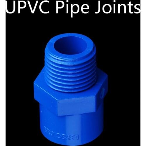 UPVC Pipe Joints Male Thread blue UPVC Connector Garden Water Connectors Aquarium Fish Tank Adapter 1 Pcs