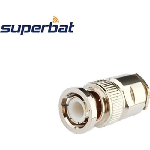 Superbat 50 ohm BNC Clamp Male Plug RF Coaxial Connector for LMR/KSR300 50-5 Cable Straight