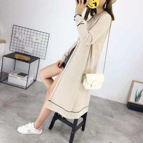 Sweater Sale Poncho Woman 2019 Korean Self-cultivation Knitting Upper And Autumn Suit-dress Concise Stripe Shawl Cardigan Fund