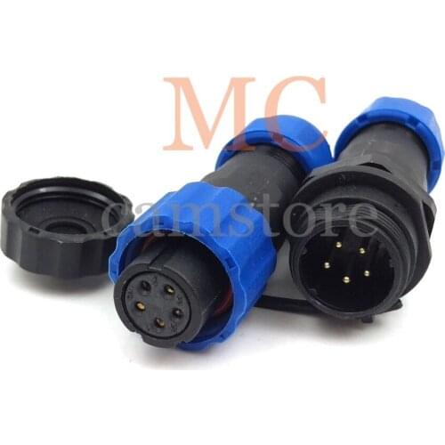 SD13 ip68 waterproof connector 5 pin , Power cable wire 5 wire connectors, LED outdoor cable connector plug socket 5 core