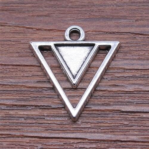 WYSIWYG 10pcs Charms Triangle Earrings Diy Jewelry Findings Antique Silver Color 18x19mm Triangle Earrings Charms