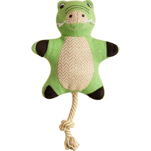 Linen Material Pet Chewing Toys Home Pet Plush Toys Frog Pig Fox Animal Shpaed Pet Dog Cat Toys Pet Chewer Training Toys