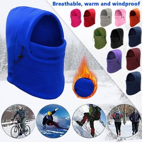 Winter Windproof Hiking Caps Helmet Hat Men Warm Thermal Fleece Balaclava Face Beanies Ski Bike Motorcycle Neck Warmer