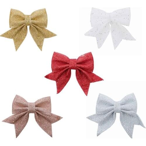 1 Set Christmas Decoration Dust Bows Christmas Tree Big Printed Bow Ornaments For Mall