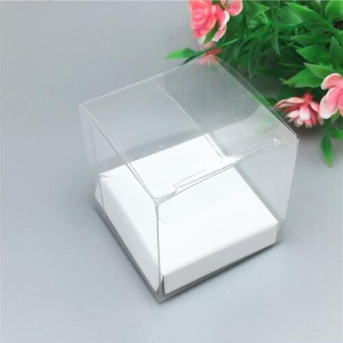 New Fashion 20set 5x5x5cm Transparent Jewelry display Case With Necklace Inner Card,Clear Small Plastic Box For Pendant/Chain
