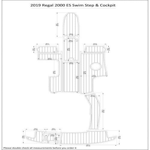 2019 Regal 2000 ES Swim Step & Cockpit Pad Boat EVA Teak Decking 1/4" 6mm