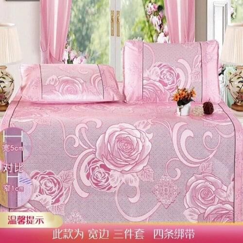 2020 New Summer Ice Silk Sleeping Mat Cool Comfortable Bed Sheet Pillowcase Kit Home Textile bed sheet and pillowcase