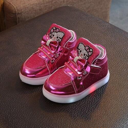 2021 Disney luminous sneakers children flashing shoes for tenis infantil Led glowing sports girls light up shoes