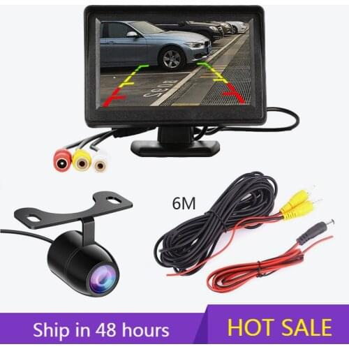 4.3 inch Car Rear View Monitor Reversing LCD TFT Display with Night Vision Backup Rearview Camera for Vehicle