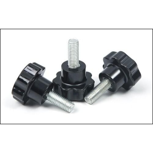 5 pieces M10x50mm Male Thread Star Shaped Head Clamping Screw Knob