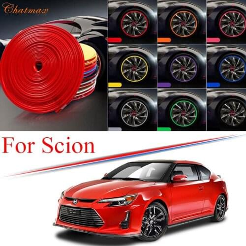 9 Colors Car Wheel Hub Rim for Scion XA XB TC FR-S XD Edge Protector Ring Tire Strip Guard Rubber Decals 8M