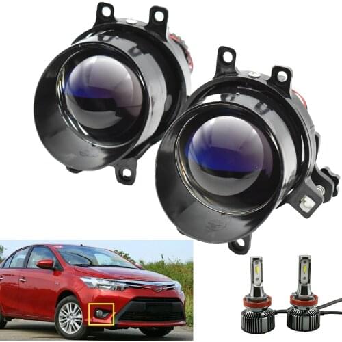1pair Bixenon Projector Lens Fog Lamp Driving Light LED H11 For Camry Land Cruiser Prado Prius Tundra Sienna Solara Yaris Venza
