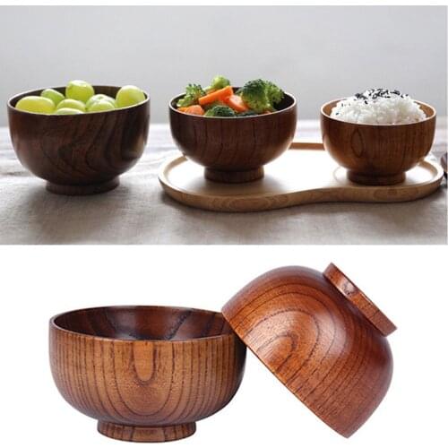Wooden Salad Bowl Decoration Fruit Salad Noodle Rice Bowl Handicraft Decoration Creative Coconut Shell Bowl Kitchen Tool