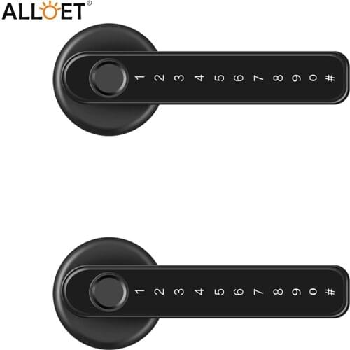 Fingerprint Door Lock Smart Keyless Entry Biometric Keypad Password Lever Handle Lock Electronic Door Lock for iOS/Android