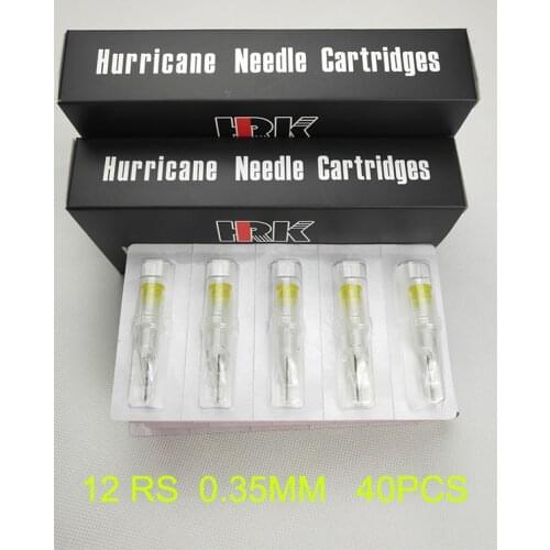 Tattoo Needles Cartridges 0.35MM 12RS 40pcs Disposable Assorted Sterile Round Shader Needles For Tattoo Body Art HRK Luckybuybox