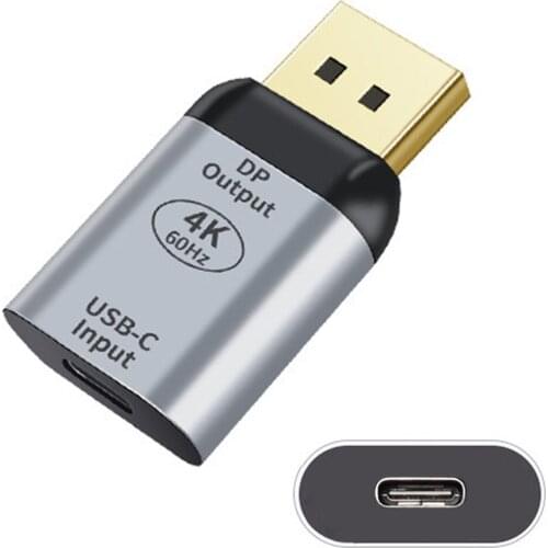 Jimier HDTV Adapter Type C USB-C Female Source to Displayport DP Sink 4K 60hz 1080p for Tablet & Phone & Laptop