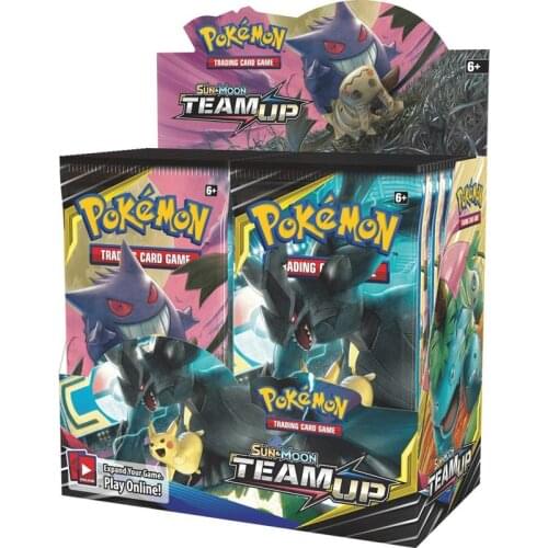 324pcs Pokemon card TCG: Sun & Moon TEAM UP Edition 36 Packs Per Box Collectible Trading Cards Game Kids Toy Gift