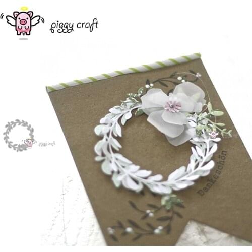 Piggy Craft metal cutting dies cut die mold Round leaf grass ring Scrapbook paper craft knife mould blade punch stencils dies