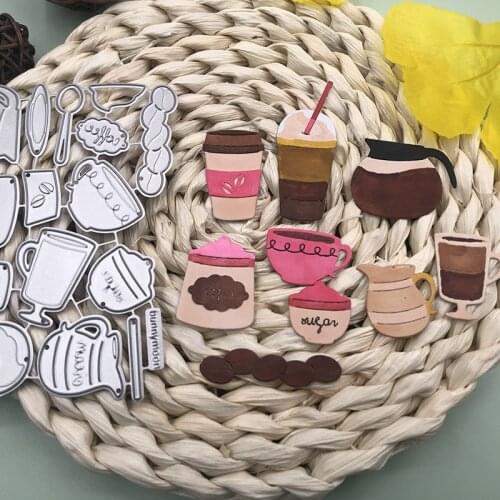 Panalisacraft teapot cup of coffee Metal Cutting Dies cafe diecut scrapbooking Album Paper Card Craft Embossing