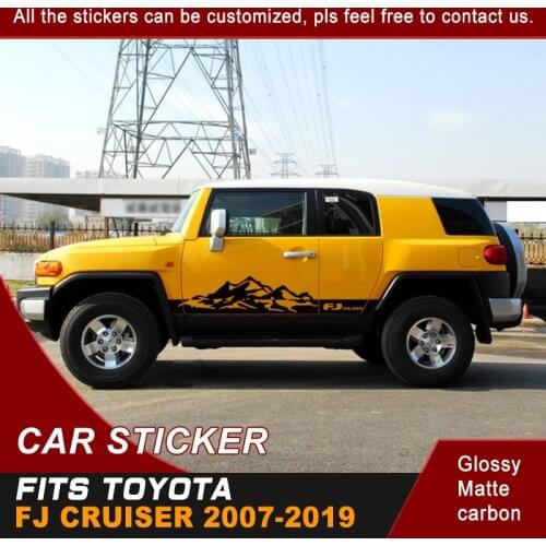 Car Sticker Fit For Toyota FJ CRUISER 2007-2019 Side Door Sticker Mountains Stripe Styling Graphic Vinyl Car Decals Custom