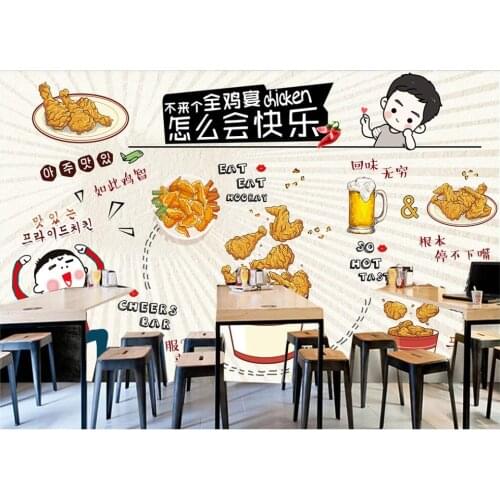 Custom mural on the wall 3d wallpaper European and American Fried Chicken Beer Restaurant decor photo wallpaper for living room