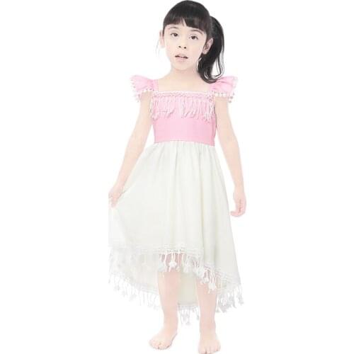 Kaiya Angel 2019 New Design Kids Dress for Girls 3M-8T Toddlers Sleeveless Tassel Clothes Princess Brithday Party Boutique Suit