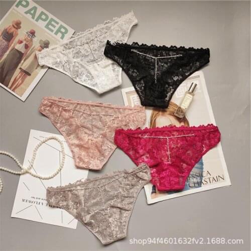 New Womens Underwear Sexy Lace Panties Fashion Hollow Out Comfort Briefs Low Waist Seamless Diamond Underpants Female Lingerie
