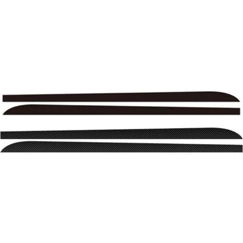 2pcs Car Side Skirt Sill Stripe Stickers Black/Carbon Fiber Black Transfer Glue Decals for BMW 1 3 4 5 6 Series F30 F35 F31