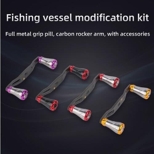 DEUKIO Fishing Reel Handle Knob 85/95mm All Metal Double Grip Spinning Reel Machined Fishing Rocker Knob for Shimano Daiwa DIY