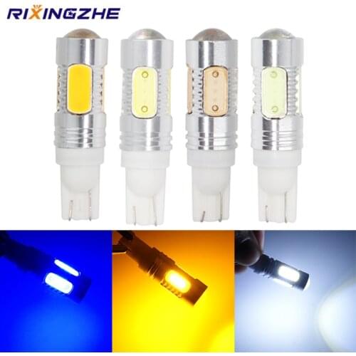 RXZ 2pcs High power 7.5W T10 LED W5W LED 194 168 192 COB LED lamp Interior clearance plate reading White yellow Ice blue 12V