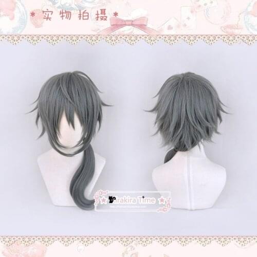 Ensemble Stars ES Crazy B Shiina Niki Gray Long Heat Resistant Synthetic Hair Carnival Halloween Party Cosplay + Free Wig Cap