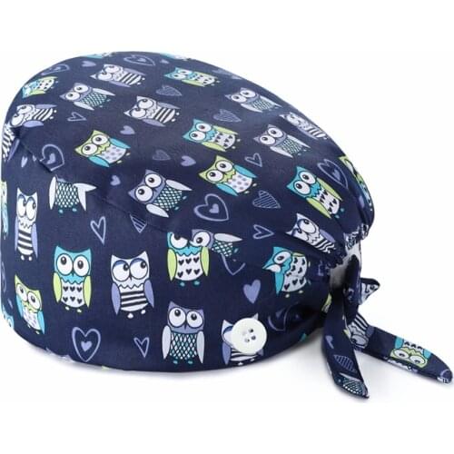 Unisex Scrubs Cap women Adjustable pet grooming working Caps printing Scrub hats Lab work accessories gorros quirofano mujer